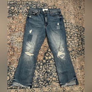 MOTHER denim insider crop step fray